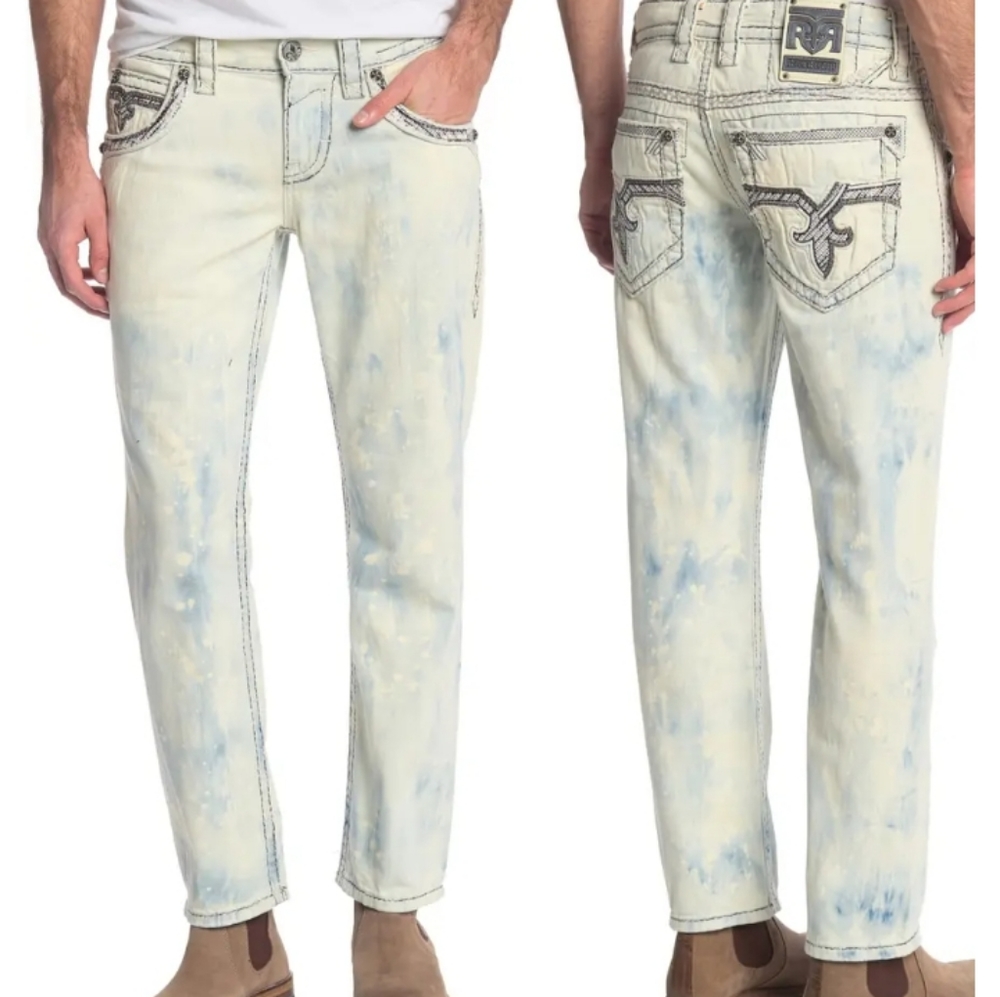 🆕️Rock Revival Slim Straight Jeans. Men's Size: Waist 33x30 Inseam.